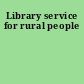 Library service for rural people