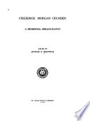 Frederick Morgan Crunden; a memorial bibliography /