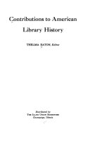 Contributions to American library history