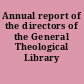 Annual report of the directors of the General Theological Library