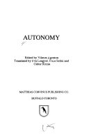 Autonomy : challenge and/or solution /