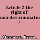 Article 2 the right of non-discrimination /