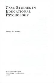 Case studies in educational psychology /