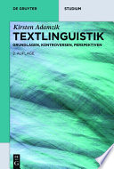 Textlinguistik : Grundlagen, Kontroversen, Perspektiven /