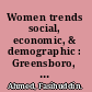 Women trends social, economic, & demographic : Greensboro, 1980-1990 /