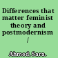 Differences that matter feminist theory and postmodernism /