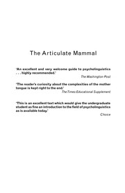 The articulate mammal an introduction to psycholinguistics /