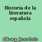 Historia de la literatura española