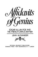 Affidavits of genius ; Edgar Allan Poe and the French critics, 1847-1924.