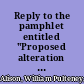 Reply to the pamphlet entitled "Proposed alteration of the Scottish poor law considered and commented on, by David Monypenny" /