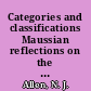 Categories and classifications Maussian reflections on the social /