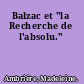 Balzac et "la Recherche de l'absolu."