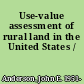 Use-value assessment of rural land in the United States /