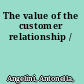 The value of the customer relationship /
