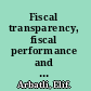 Fiscal transparency, fiscal performance and credit ratings