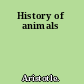 History of animals