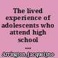 The lived experience of adolescents who attend high school and have sickle cell disease /