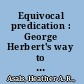 Equivocal predication : George Herbert's way to God /