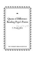 Quests of difference : reading Pope's poems /