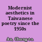 Modernist aesthetics in Taiwanese poetry since the 1950s