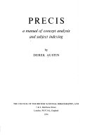 PRECIS : a manual of concept analysis and subject indexing /