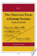 Two thousand years of economic statistics. world population, GDP and PPP /