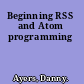 Beginning RSS and Atom programming