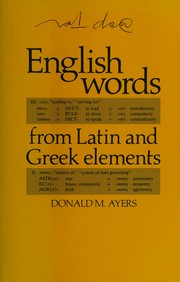 English words from Latin and Greek elements /