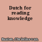 Dutch for reading knowledge