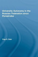 University autonomy in the Russian federation since Perestroika