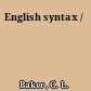 English syntax /