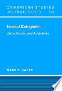 Lexical categories verbs, nouns, and adjectives /