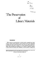 The preservation of library materials /