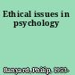 Ethical issues in psychology