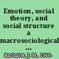 Emotion, social theory, and  social structure a macrosociological approach /