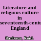 Literature and religious culture in seventeenth-century England