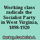 Working class radicals the Socialist Party in West Virginia, 1898-1920 /