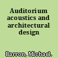 Auditorium acoustics and architectural design