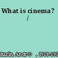 What is cinema? /