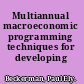 Multiannual macroeconomic programming techniques for developing economies