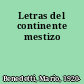 Letras del continente mestizo