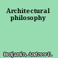 Architectural philosophy