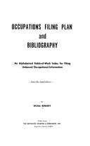 Occupations filing plan and bibliography; an alphabetical fields-of-work index for filing unbound occupational information