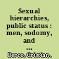 Sexual hierarchies, public status : men, sodomy, and society in Spain's golden age /