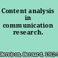 Content analysis in communication research.