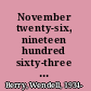 November twenty-six, nineteen hundred sixty-three : poem /