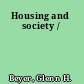 Housing and society /