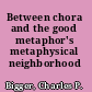 Between chora and the good metaphor's metaphysical neighborhood /