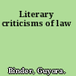 Literary criticisms of law