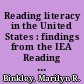 Reading literacy in the United States : findings from the IEA Reading Literacy Study /